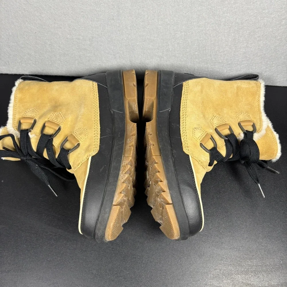 Sorel Tivoli IV Womens 8.5 Winter Boots Tan Suede Waterproof Snow Faux Fur
